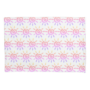 Rainbow Swirl Sun Pastel Pattern Pillow Case
