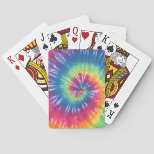 Rainbow Swirl Tie Dye Bicycle Playing Cards