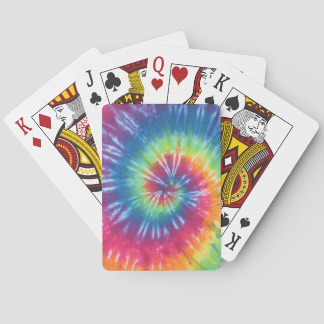 Rainbow Swirl Tie Dye Bicycle Playing Cards (Back)