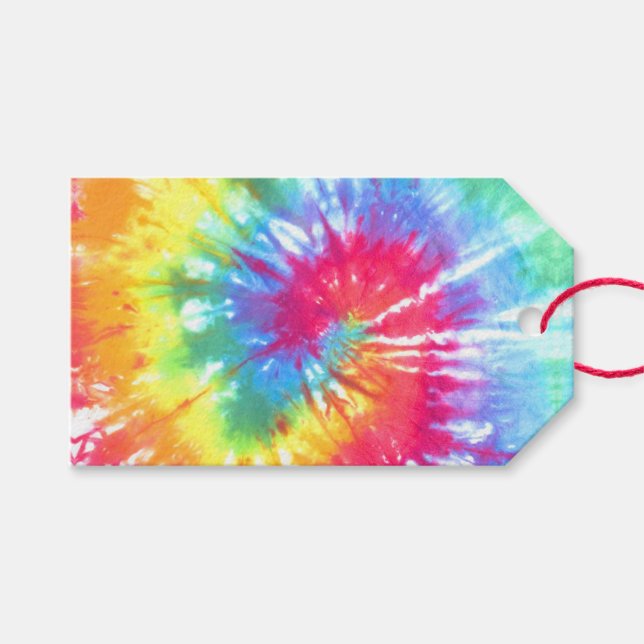 Rainbow Swirl Tie-Dye Gift Tags (Front (Horizontal))