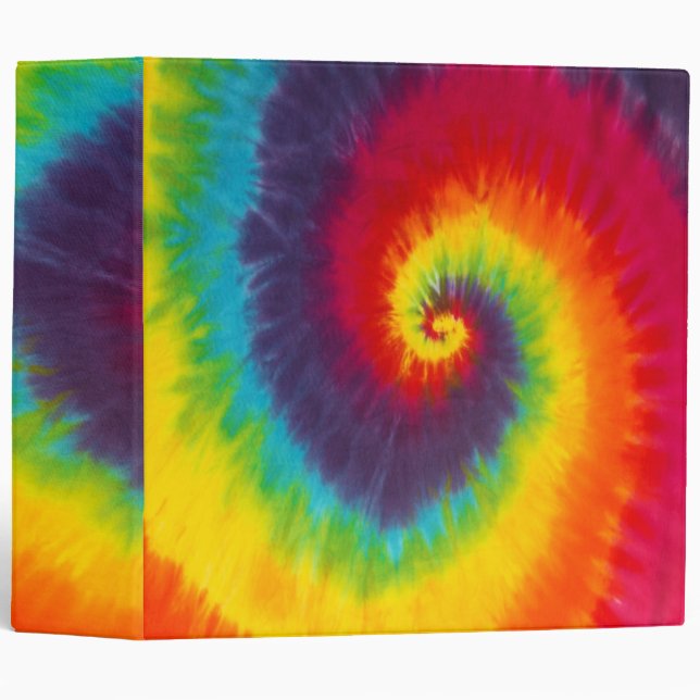 Rainbow Swirl Tie Dye Groovy Cool Colourful Binder (Front/Spine)