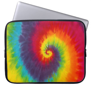 Rainbow Swirl Tie Dye Groovy Cool Colourful Laptop Sleeve