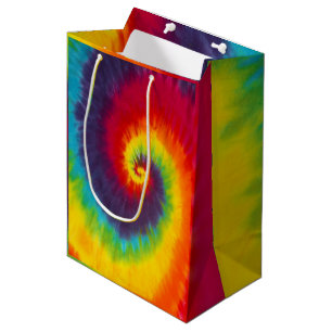 Rainbow Swirl Tie Dye Groovy Cool Colourful Medium Gift Bag