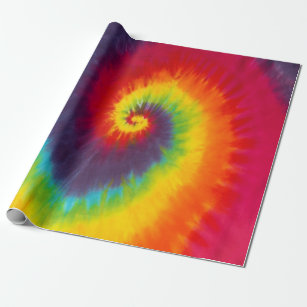 Rainbow Swirl Tie Dye Groovy Cool Colourful Wrapping Paper
