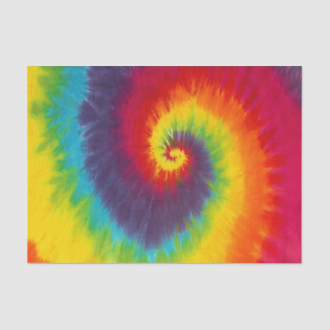 Rainbow Swirl Tie Dye Groovy Cool Tissue Paper (Front)