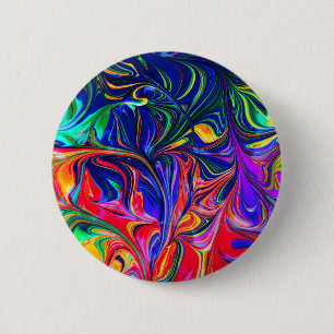 Rainbow Swirl Trippy Glow Stick 2 Inch Round Button