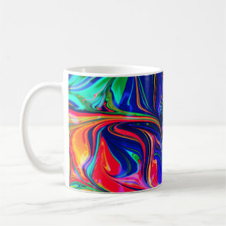 Rainbow Swirl Trippy Glow Stick Coffee Mug
