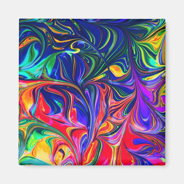 Rainbow Swirl Trippy Glow Stick Magnet (Front)
