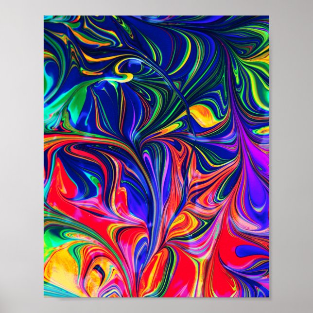 Rainbow Swirl Trippy Glow Stick Poster (Front)