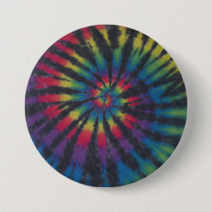 Rainbow Swirl with Black Stripes Button