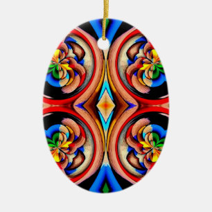 Rainbow Swirls Abstract Ornament