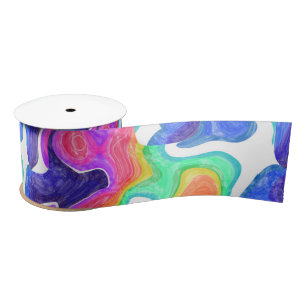 Rainbow Swirls Bath Satin Ribbon