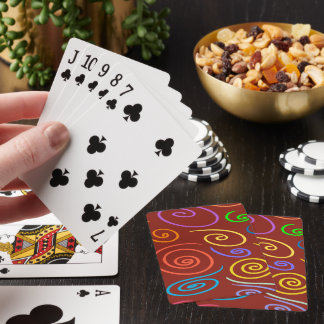 Rainbow Swirls Pattern Poker Cards