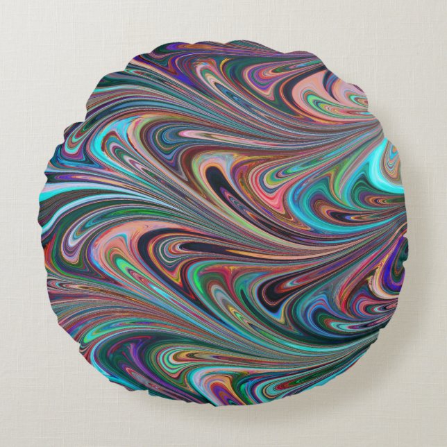 rainbow swirls pillow (Front)