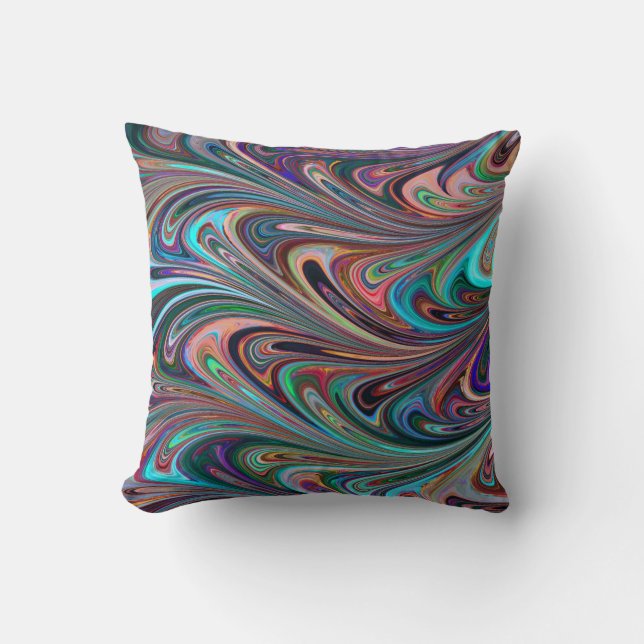 rainbow swirls pillow (Front)
