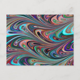 rainbow swirls postcard