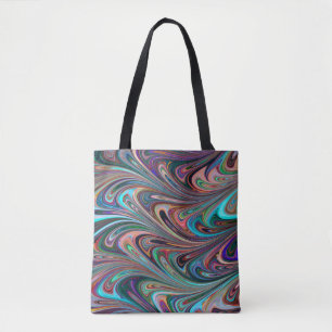 rainbow swirls tote bag