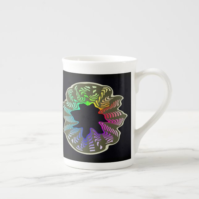 Rainbow Swish Bone China Mug (Right)