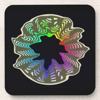 Rainbow Swish Coaster with Cork Backing