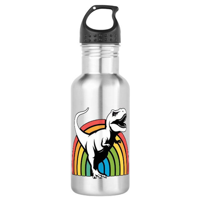 Rainbow T Rex 532 Ml Water Bottle (Front)