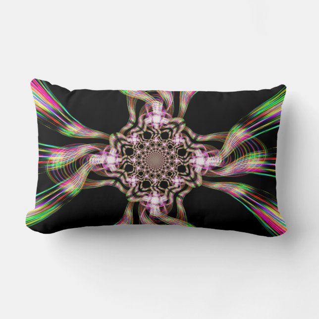 Rainbow Taffy Candy Explosion Two Lumbar Pillow (Front)