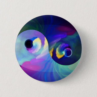 Rainbow Taijitu Yin Yang 2 Inch Round Button