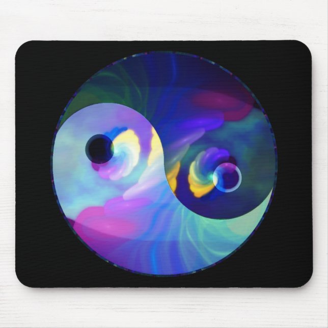 Rainbow Taijitu Yin Yang Mouse Pad (Front)