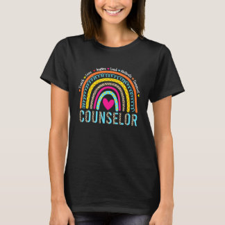 Rainbow Teach Love Inspire Counsellor Back To Scho T-Shirt