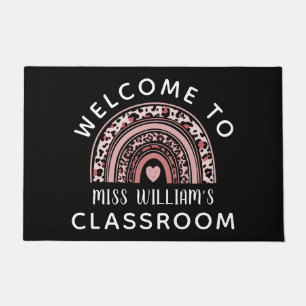 Rainbow Teacher Classroom Welcome Doormat
