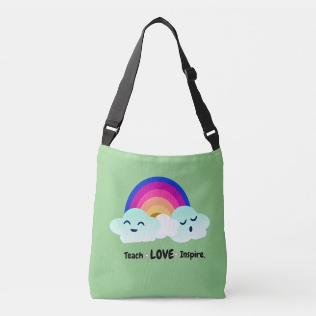 Rainbow Teacher Crossbody Bag (Front)