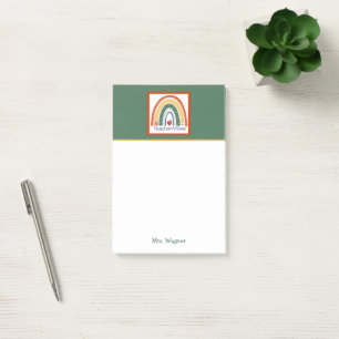Rainbow Teacher Fun Vibes Student Pencil  Post-it Notes