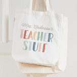 Rainbow Teacher Stuff Teacher Appreciate Gift Tote Bag<br><div class="desc">Surprise the teacher in your life or treat yourself (if you're the teacher) to this 'teacher stuff' tote bag .</div>