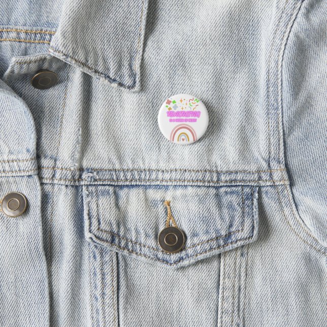 Rainbow Teaching is a work of heart 1 Inch Round Button (In Situ)