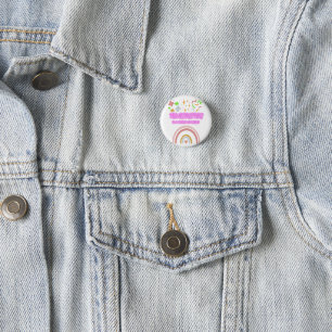 Rainbow Teaching is a work of heart 1 Inch Round Button