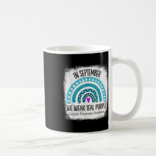 Rainbow Teal And Purple Ribbon Suicide Prevention Coffee Mug
