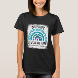 Rainbow Teal And Purple Ribbon Suicide Prevention T-Shirt
