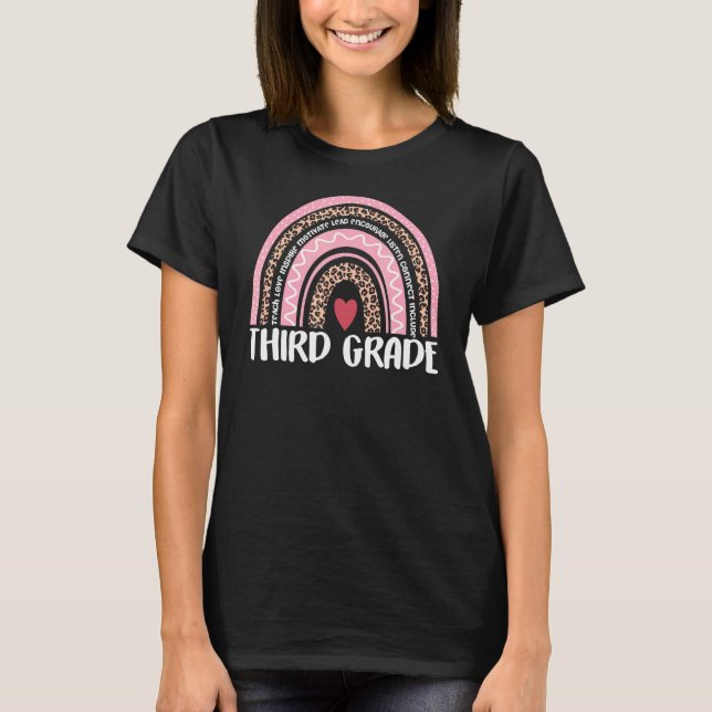 Rainbow Team Hello 3rd Third Grade Rocks Squad Cre T-Shirt (Front)
