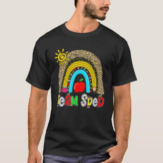 Rainbow Team Sped Special Education Teacher Back T T-Shirt