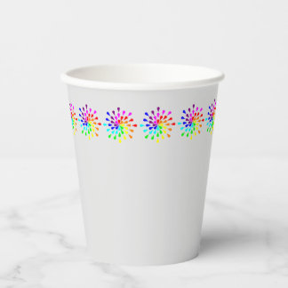 Rainbow teardrops paper cups