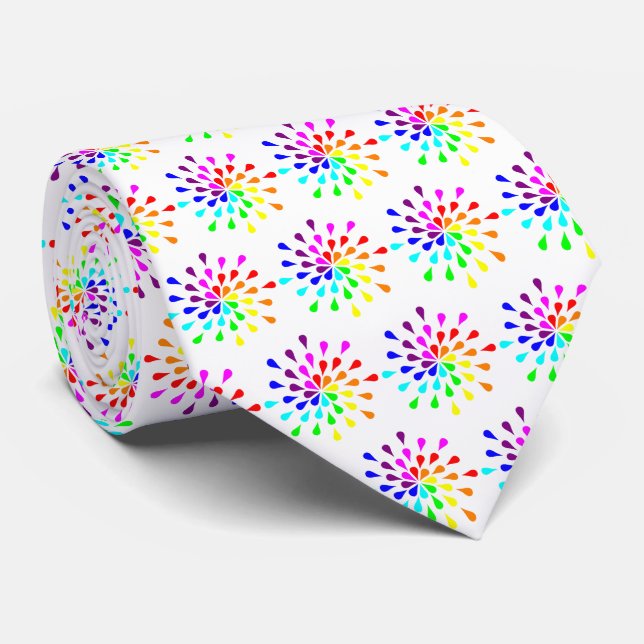 Rainbow teardrops tie (Rolled)