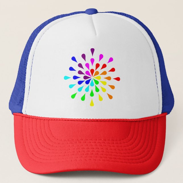Rainbow teardrops trucker hat (Front)