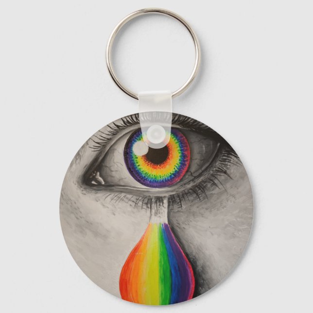 Rainbow tears poster throw pillow trivet stone coa keychain (Front)