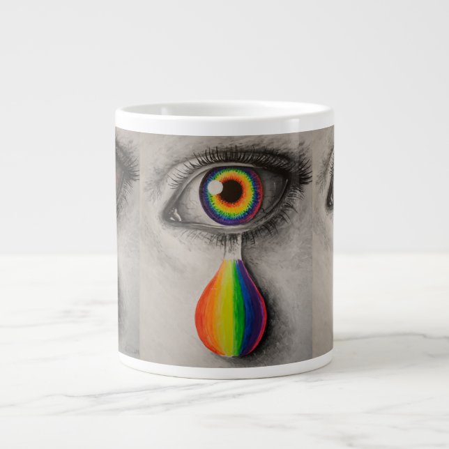 Rainbow tears poster throw pillow trivet stone coa large coffee mug (Front)