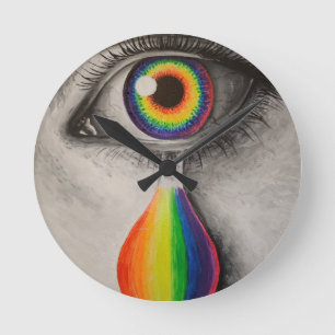 Rainbow tears poster throw pillow trivet stone coa round clock