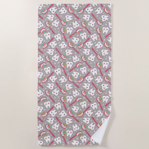 Rainbow Teeth Pattern Beach Towel