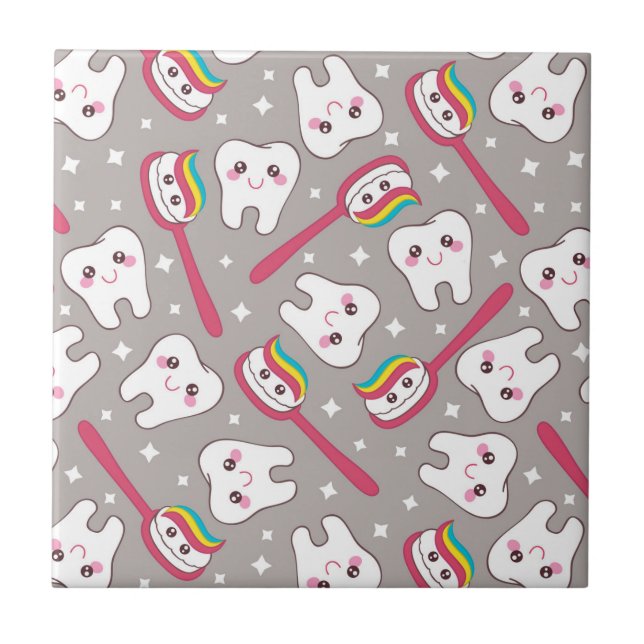 Rainbow Teeth Pattern Tile (Front)