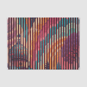 Rainbow Temple Striped Tissue Paper – Customizable