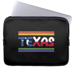 Rainbow Texas Flag Design for proud LGBT+ Texans C Laptop Sleeve
