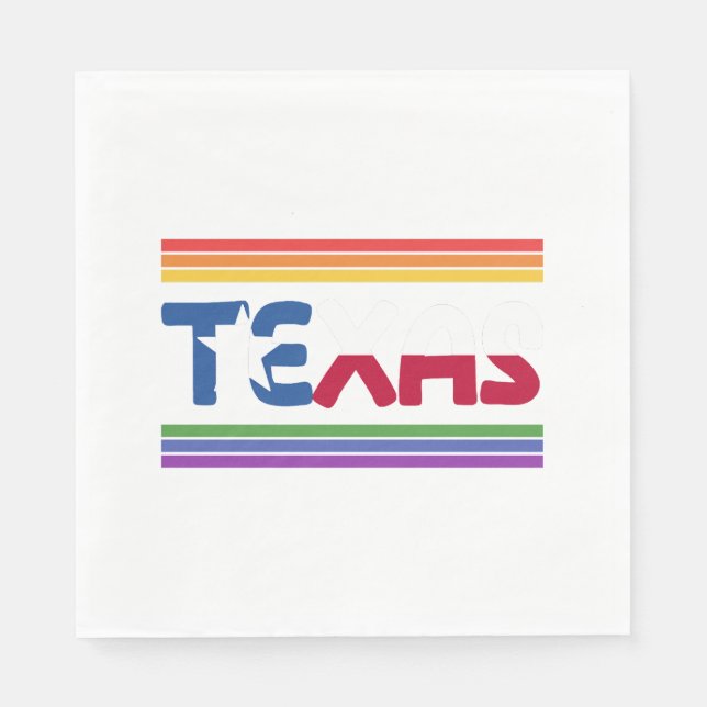 Rainbow Texas Flag Design for proud LGBT+ Texans C Napkin (Front)