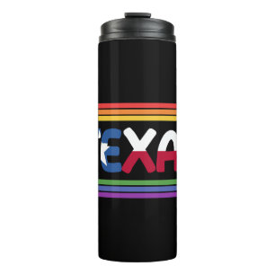 Rainbow Texas Flag Design for proud LGBT+ Texans C Thermal Tumbler